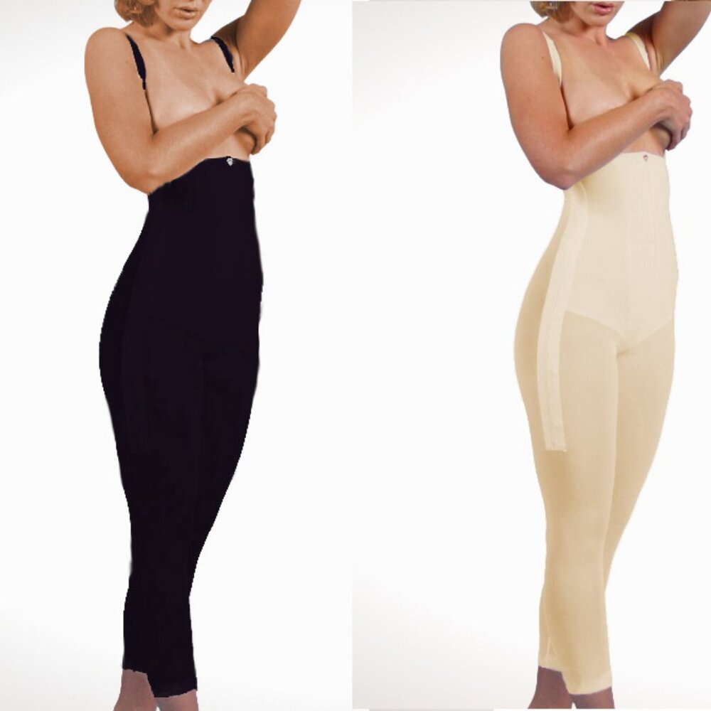 Design Veronique Zippered Full-Body Girdle Size M Model #855 Crotchless & Straps